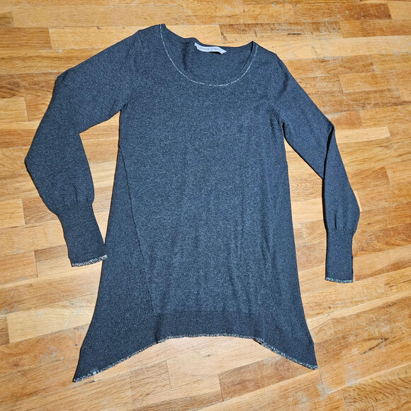 Athleta Oversize Sweater Womens Medium Dark Gray Cozy Cotton Cashmere Blend - Picture 6 of 12